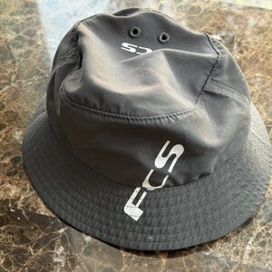 Black Bucket Hat with White Logo